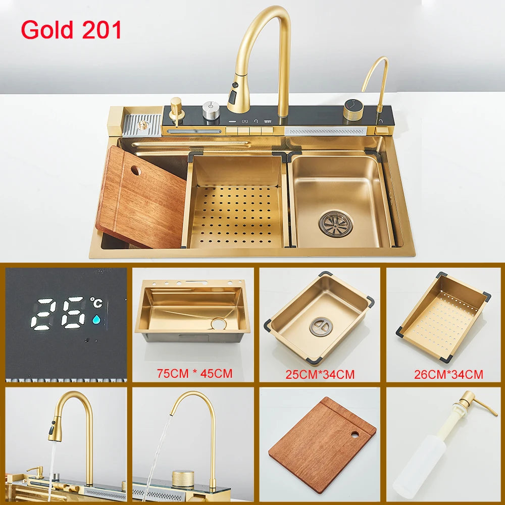 Undermount Stainless Steel Single Bowl Sink Four-Hole With Faucet