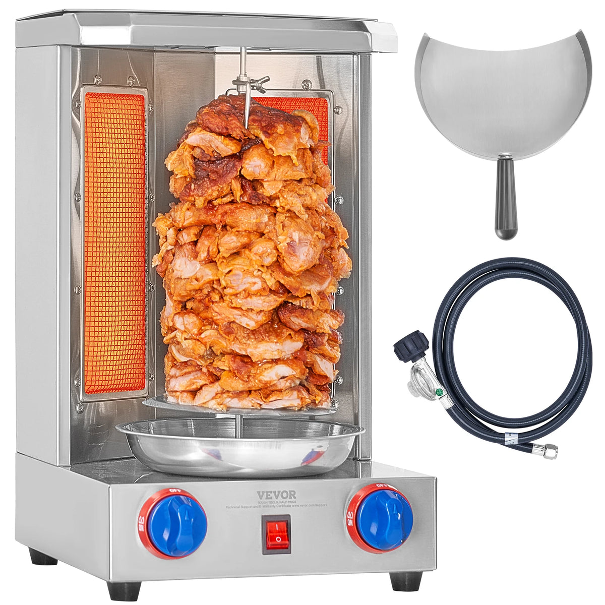 SucceBuy Gas Vertical Shawarma Grill Gyro Rotisserie Cooker
