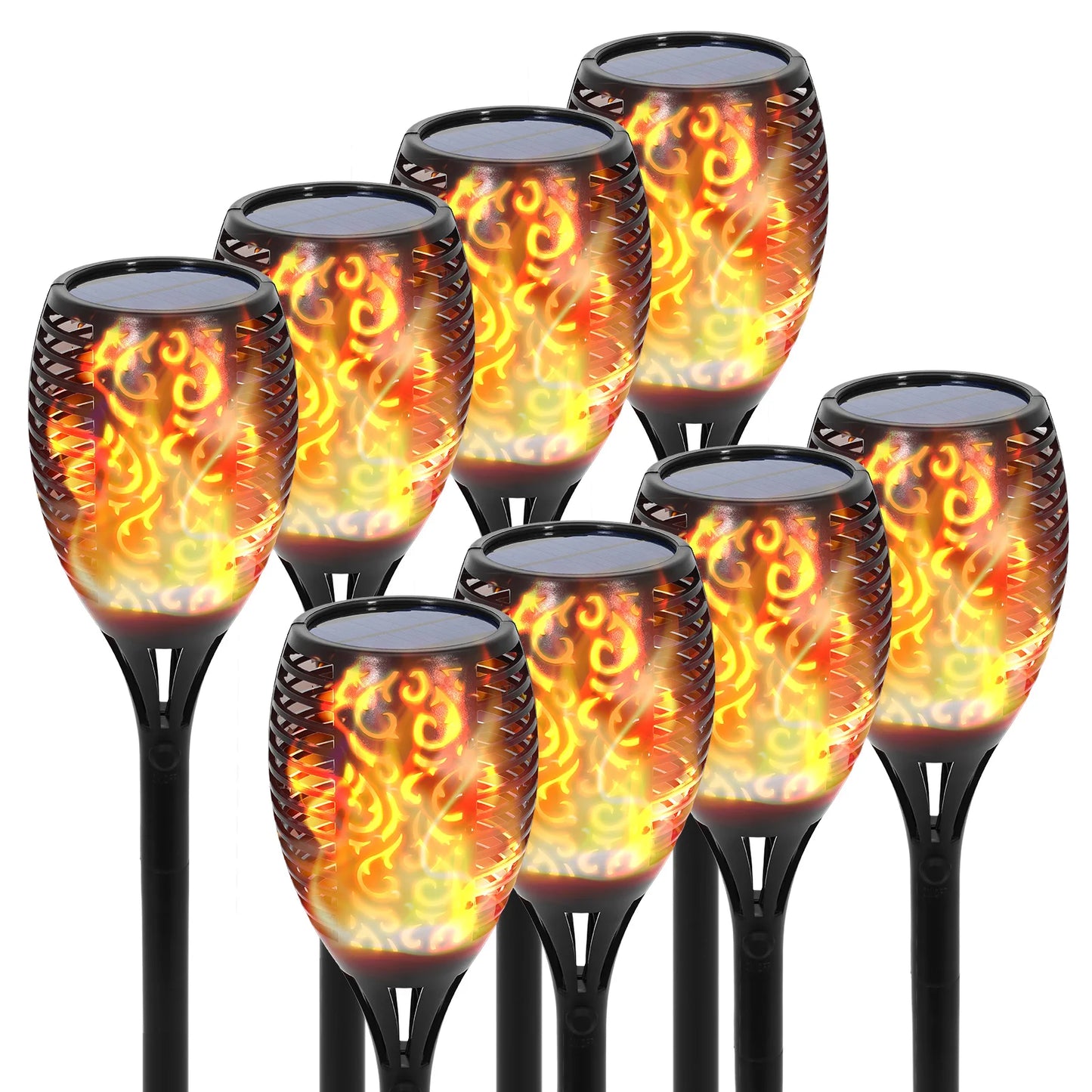 Solar Flame Torch Lights 43 Inch 96 LED Waterproof Pathway
