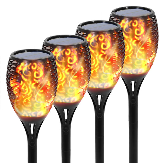 Solar Flame Torch Lights 43 Inch 96 LED Waterproof Pathway