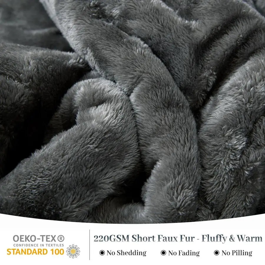 Faux Fur Comforter Set Plush Ultra Soft Bedding For Winter