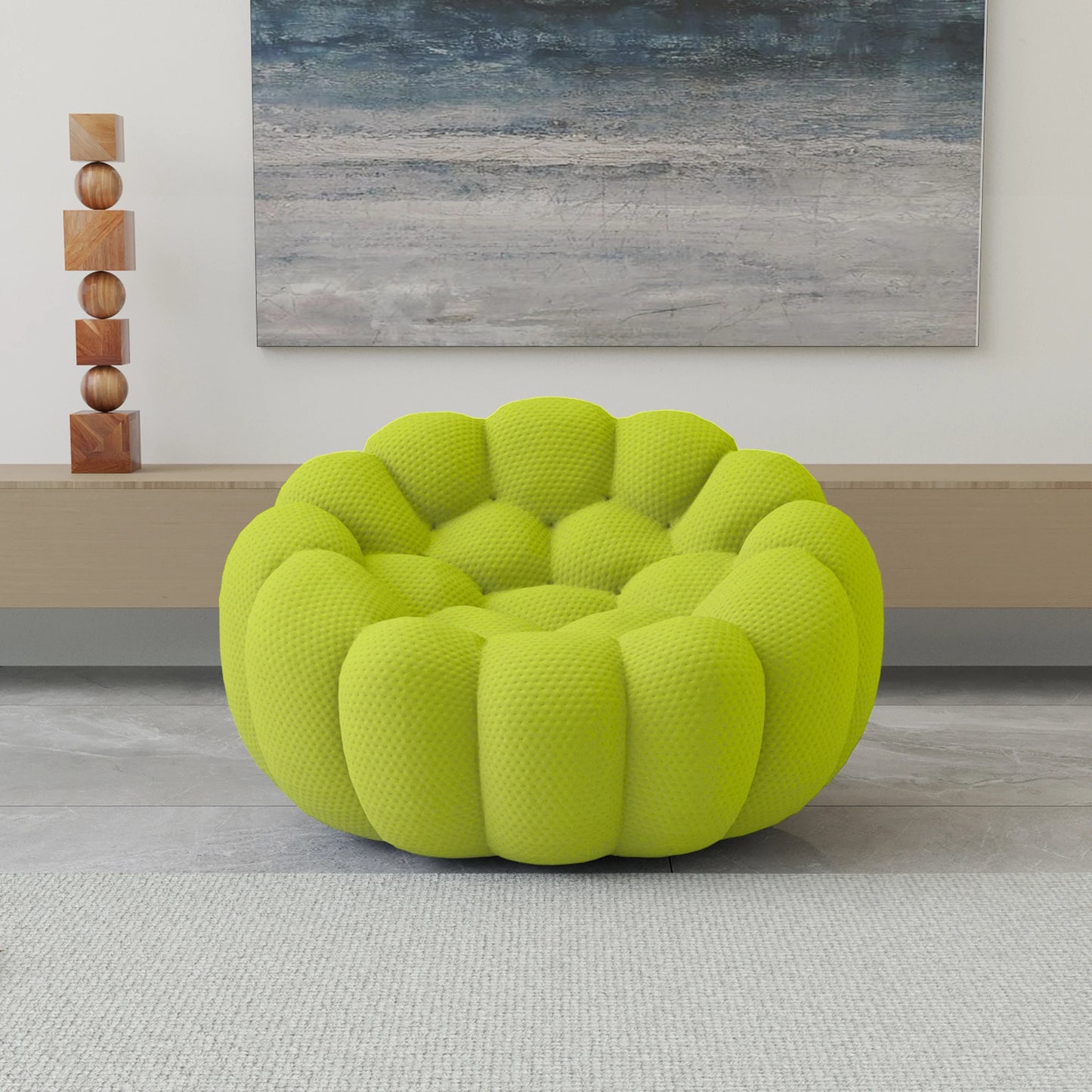 Sdorens 49'' Oversized Boneless Bubble Couch Chair Football-Shaped Design Curved Couch for Living Room No Assembly Required
