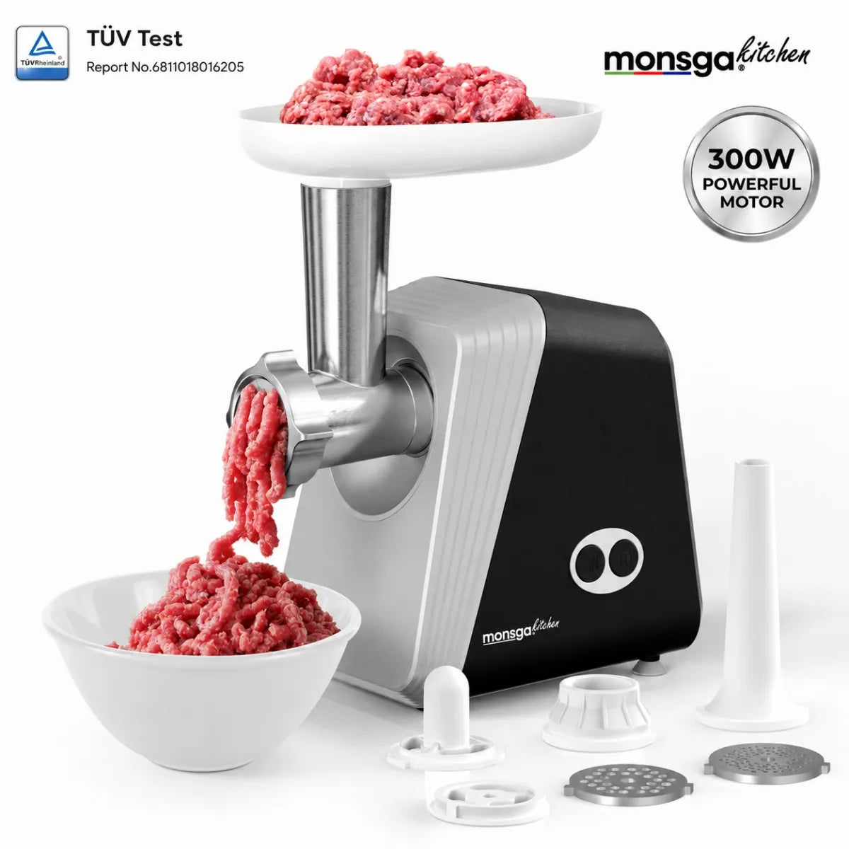 Erabros G100 Electric Meat Grinder With Sausage And Kebbe Attachments