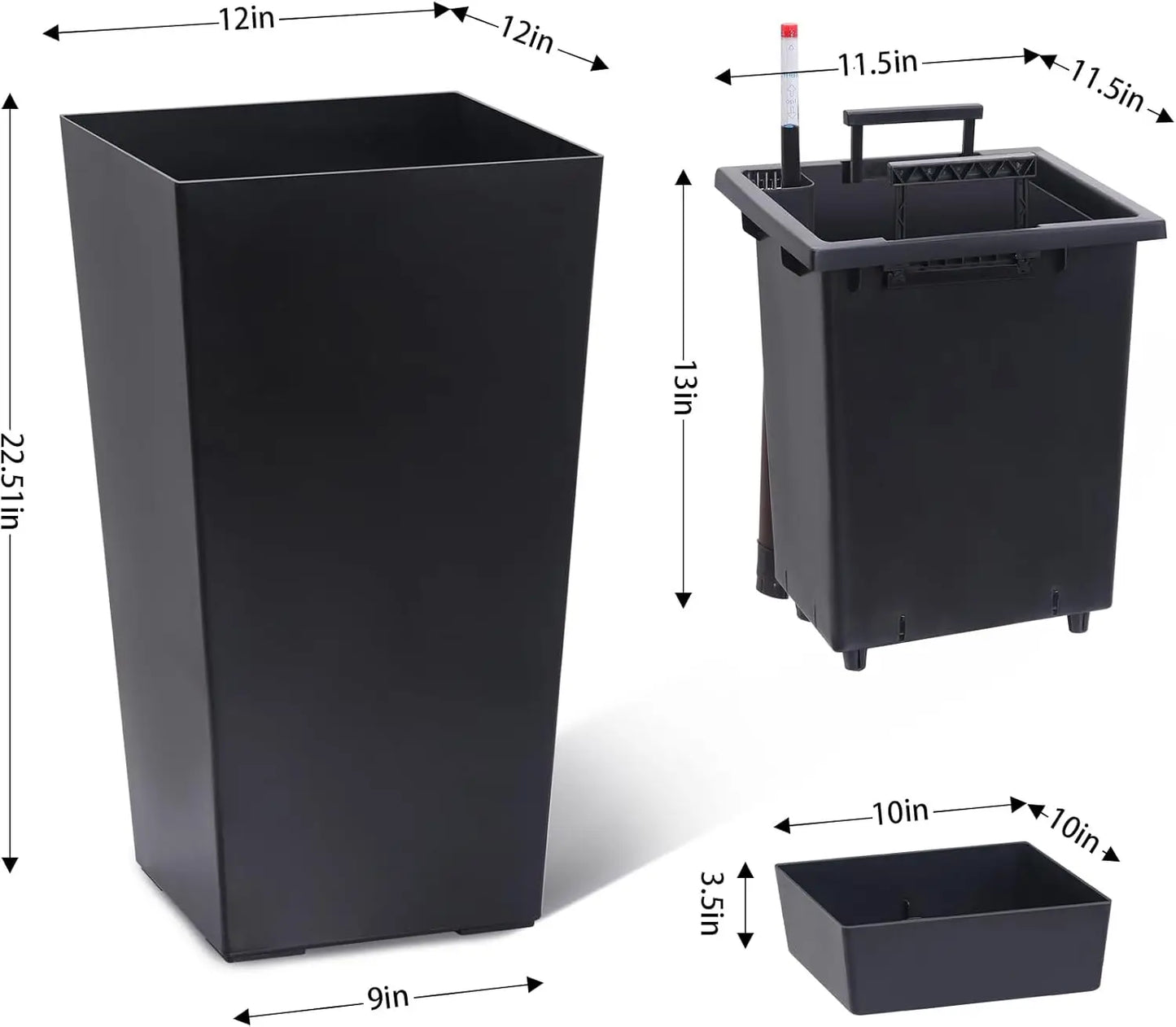 HobbyLane Indoor Outdoor Planter With Shelf Insert Pots