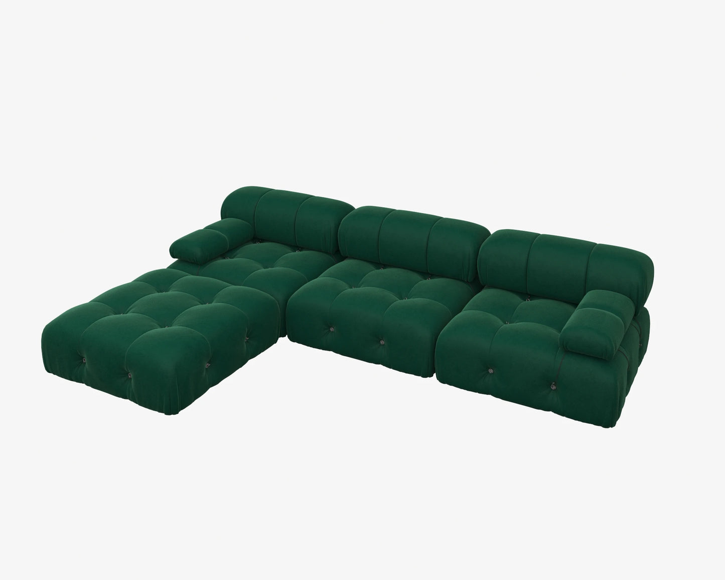 Sdorens Sectional Sofa L Shaped Velvet Couch With Ottoman