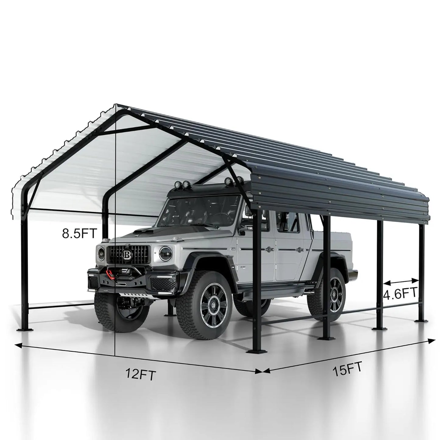 GELU Galvanized Metal Carport Kit For Outdoor Shelter