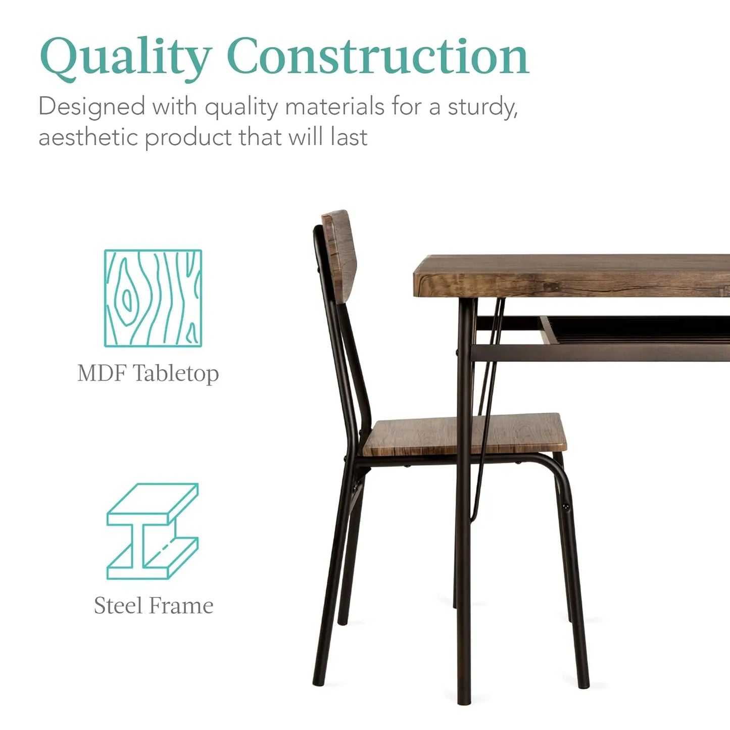 Modern Dining Set With Bench And Four Classic Chairs