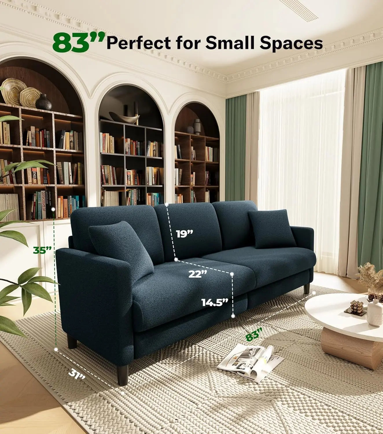 All-Wood Modern L-Shaped Sofa With Easy Tool-Free Assembly