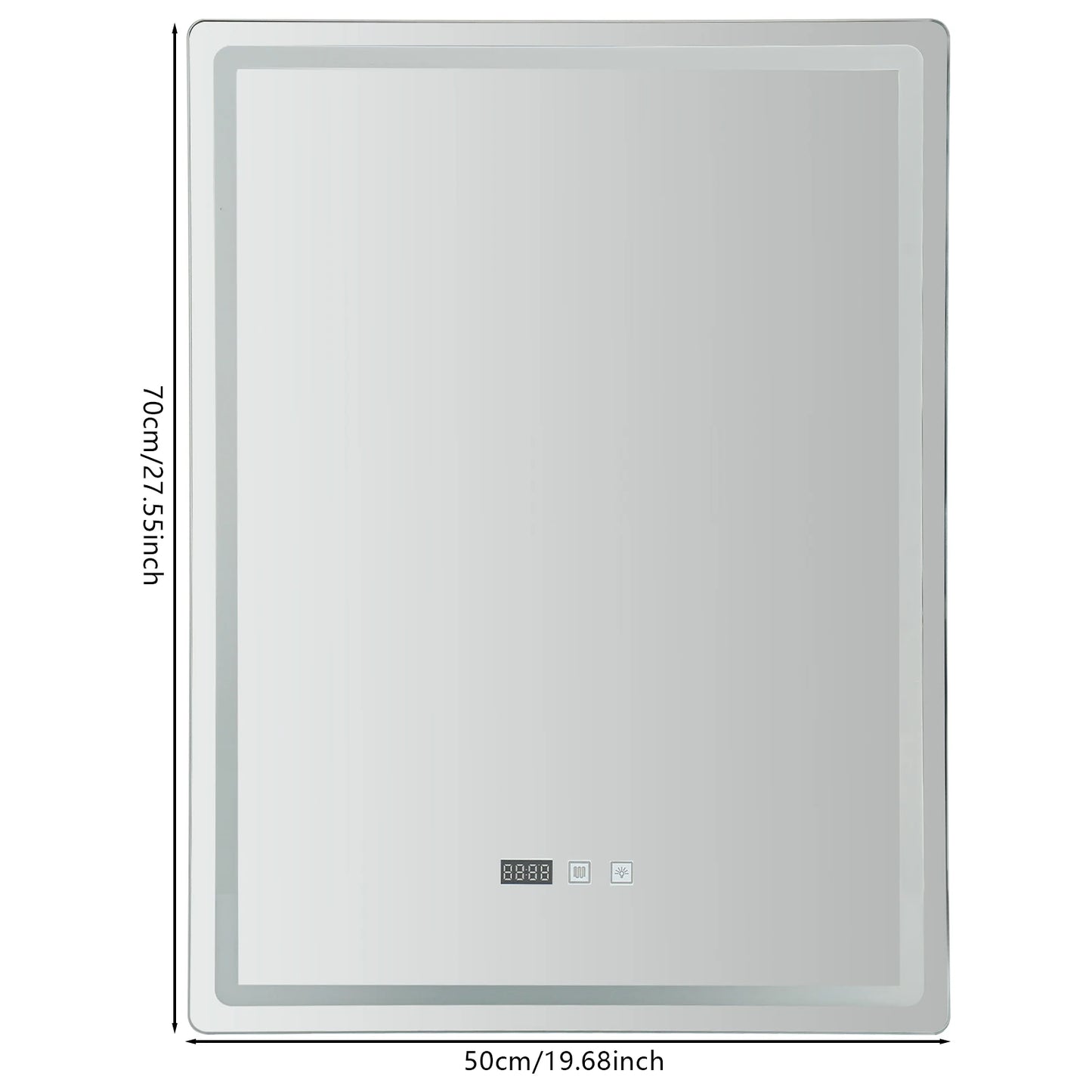 Led Bathroom Mirror Anti Fog Lighted Vanity Time Temperature Display