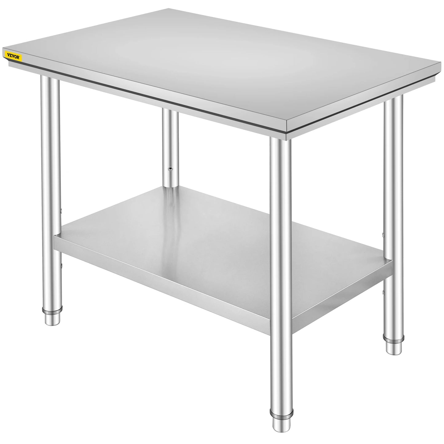 Stainless Steel Kitchen Work Bench With Undershelf 330 LBS Capacity