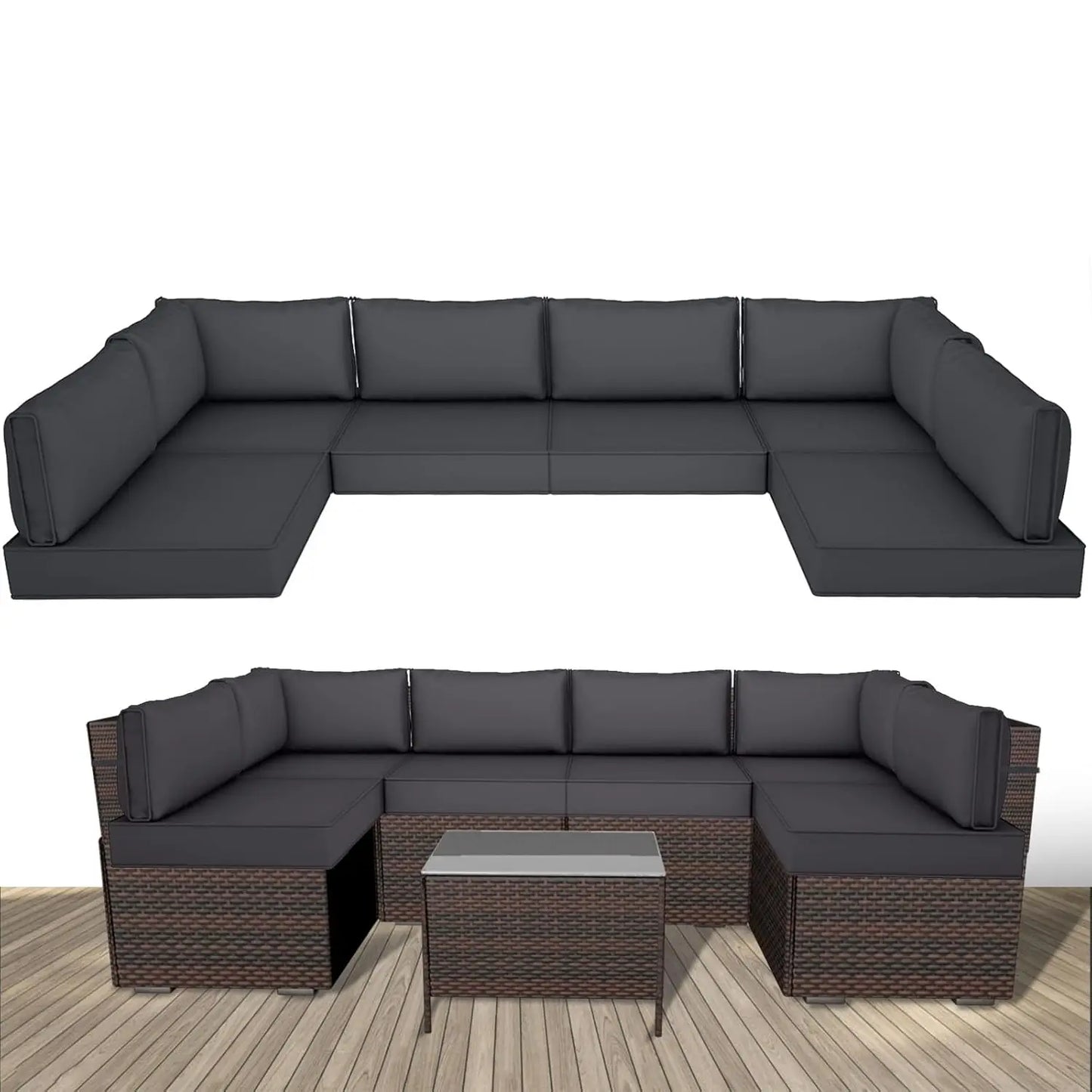 Outdoor Replacement Cushions Patio Furniture Water Resistant Sectional Cushions
