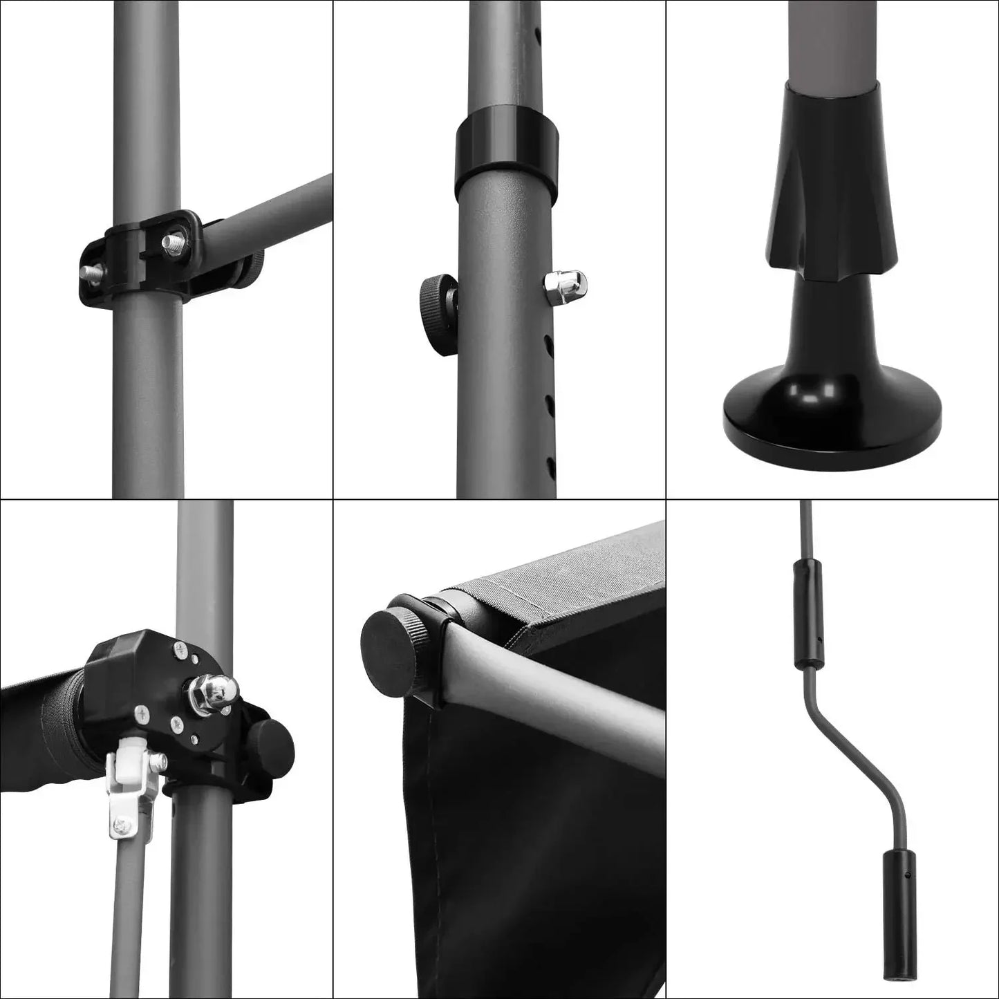 Manual Retractable Outdoor Patio Awning Sunshade Canopy Adjustable Balcony