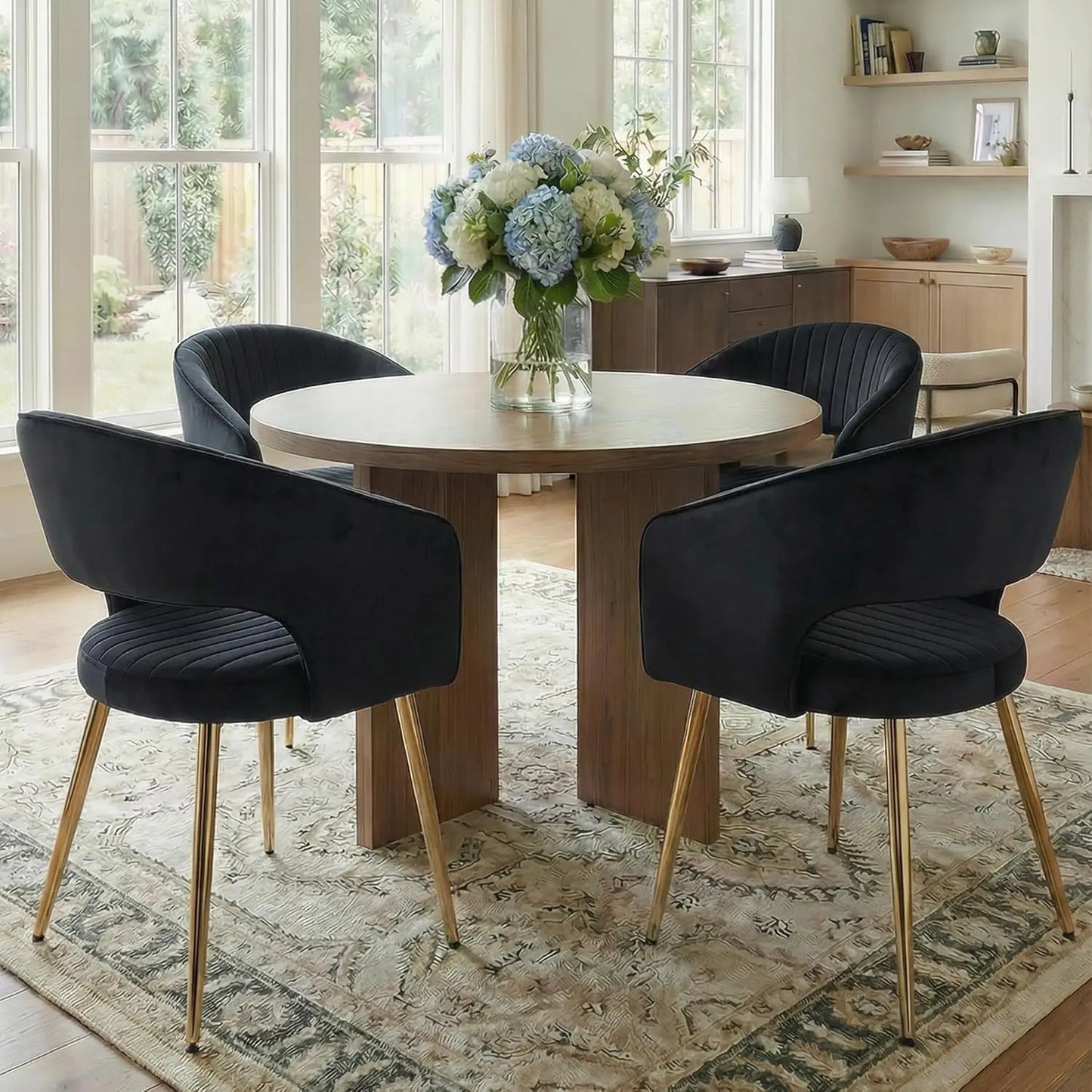 Frame Faux Leather Dining Chairs Set Of 4 With Arms