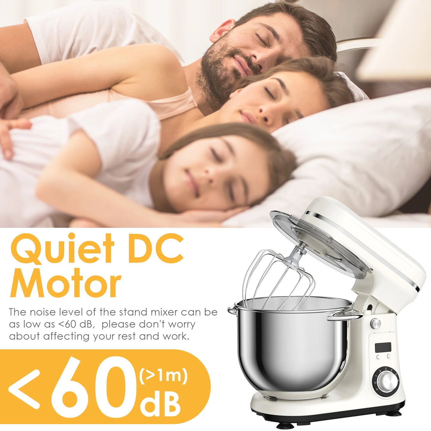Biolomix 1200W 6 Speed Stand Mixer with 6L Bowl Tilt Head