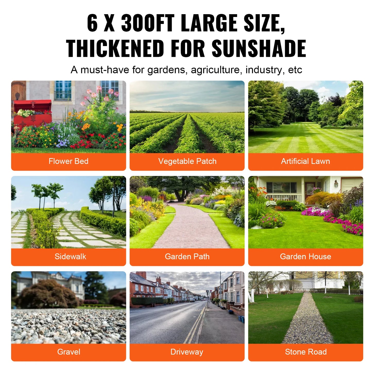 SucceBuy Weed Barrier Landscape Fabric Heavy Duty Garden Geotextile