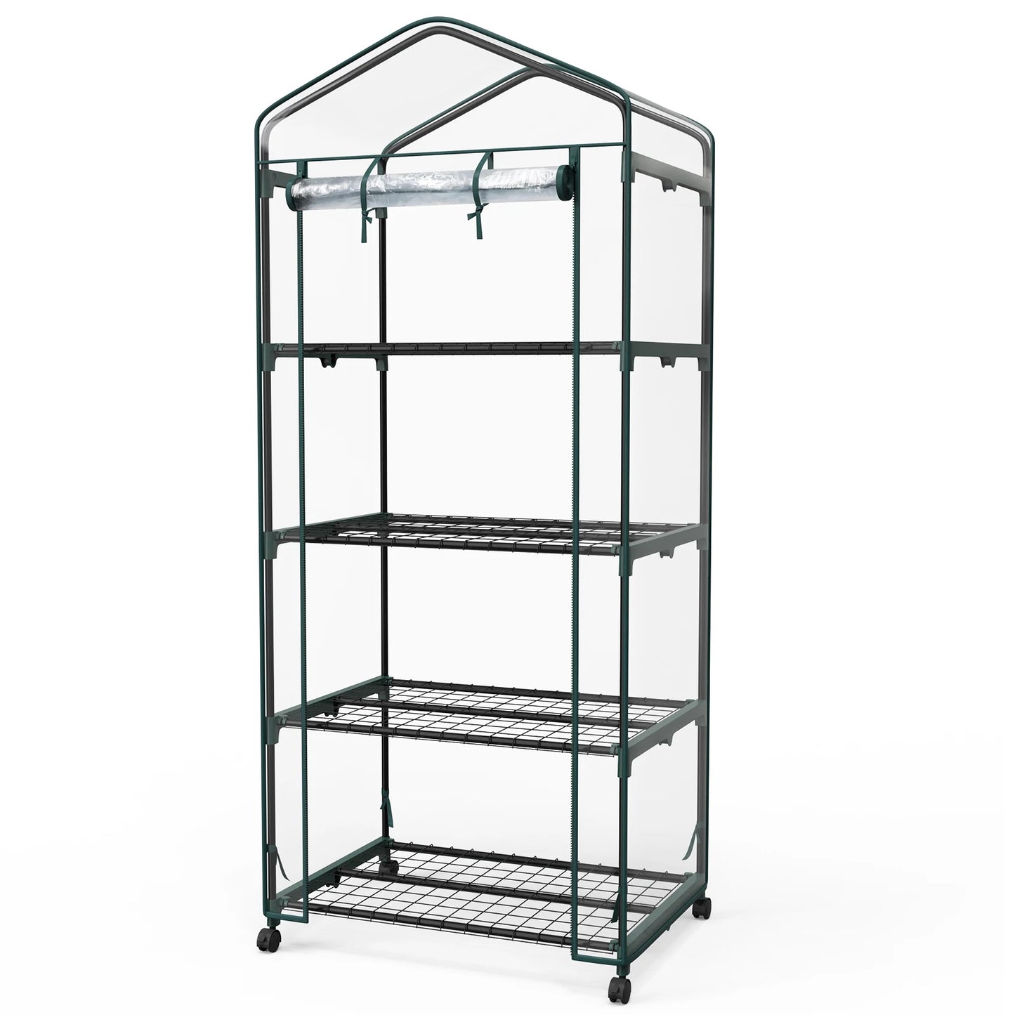 Portable Four Tier Greenhouse On Wheels For Indoor Outdoor Gardening