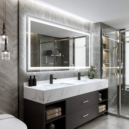 Wisfor LED Bathroom Mirror With Lights Anti Fog Dimmable Backlit