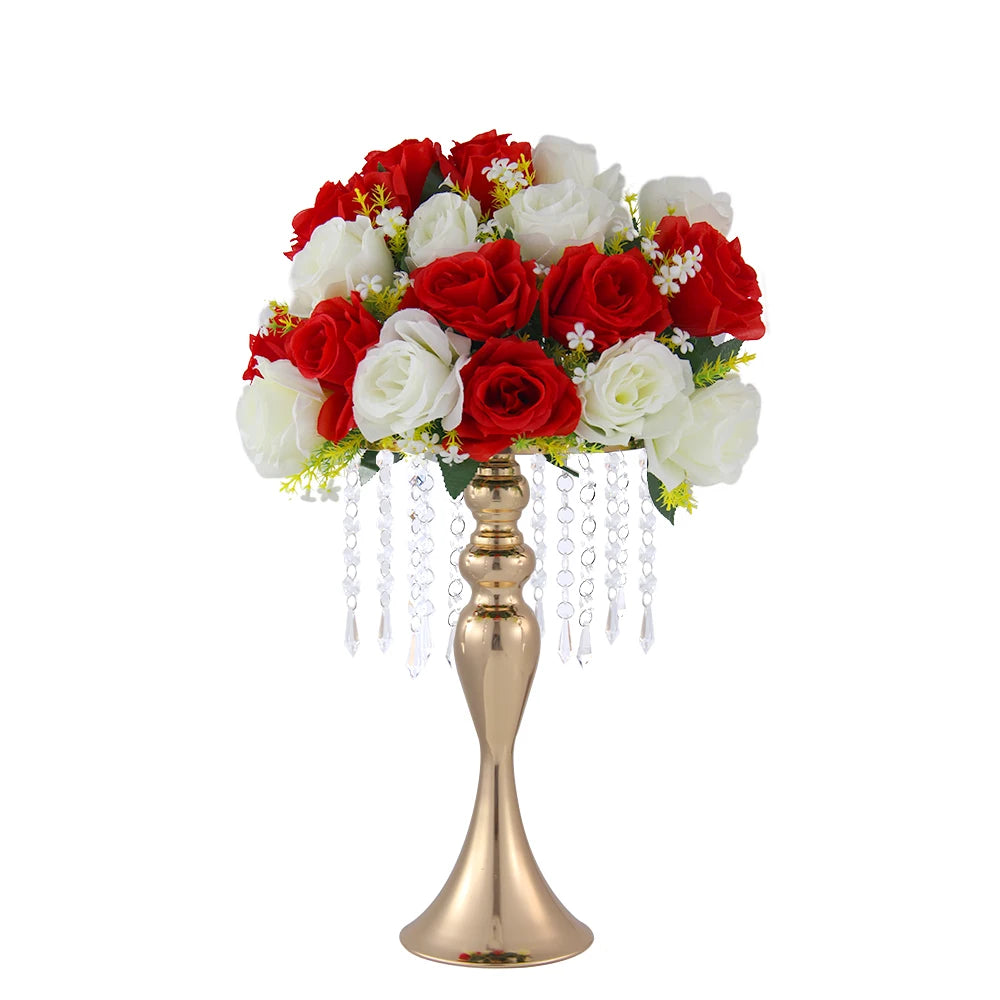 Gold Metal Vases Set 4 Pieces Trumpet Centerpieces For Wedding Decor