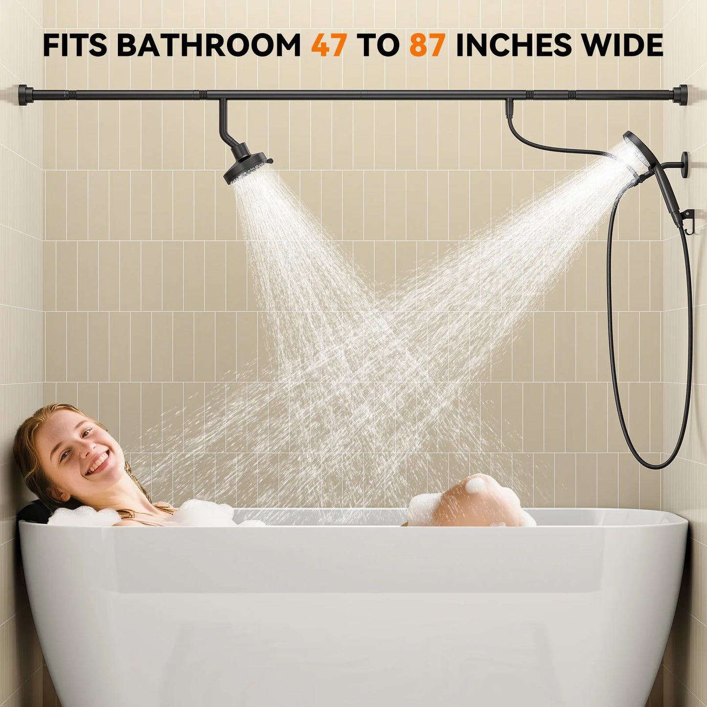 Tandem Shower Head For Couples Dual Shower Head With Handheld