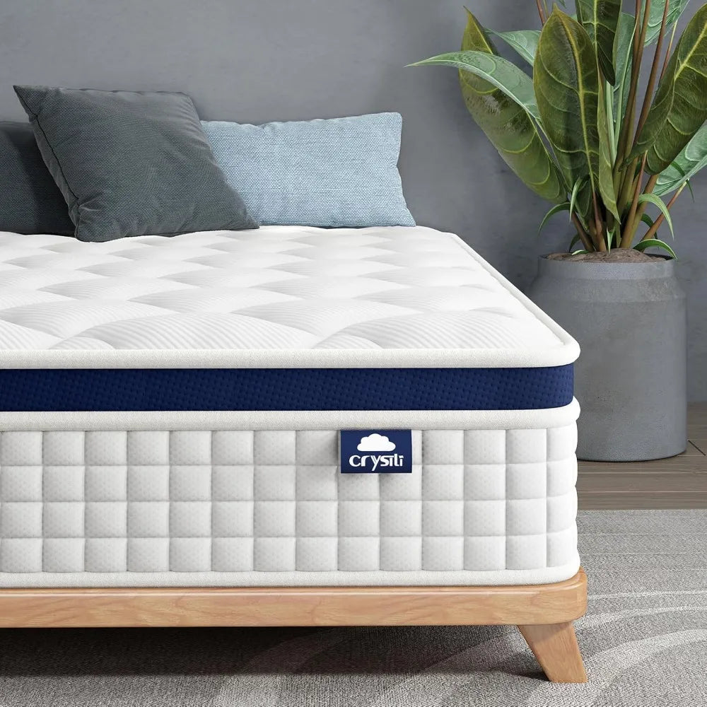Queen Size Mattress 12 Inch-Hybrid Mattress Bed in A Box, Medium Firm for All Sleepers, Pressure Pain Relief,