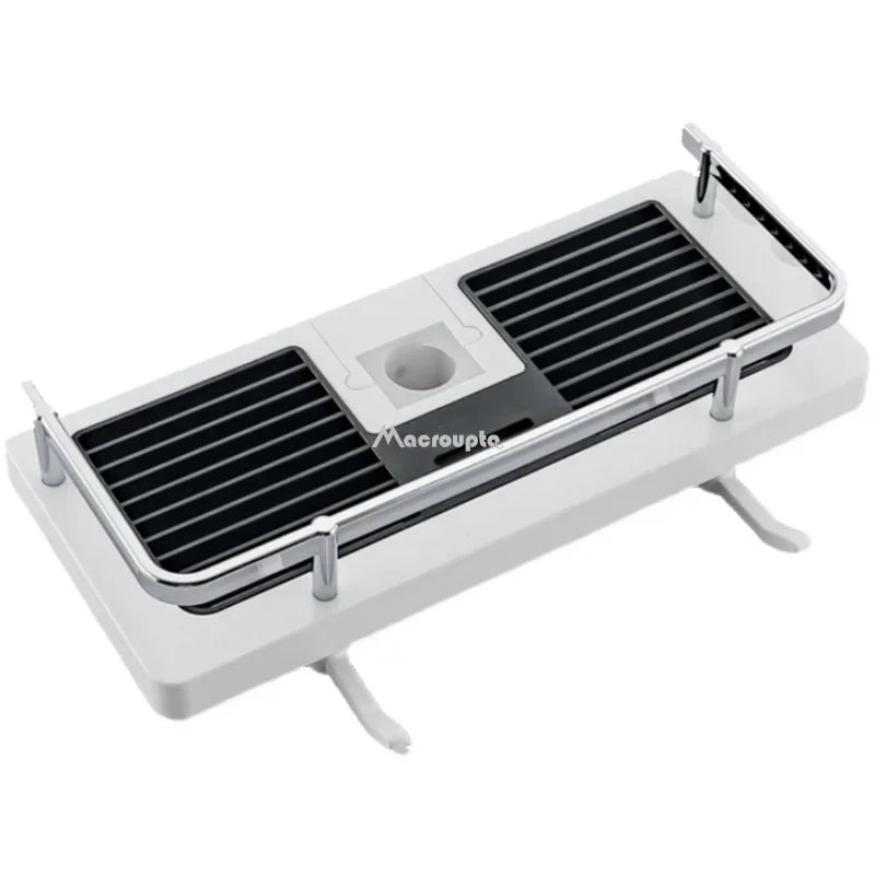 Foldable Aluminum Wall Mounted Shower Storage Rack Organizer No Drilling