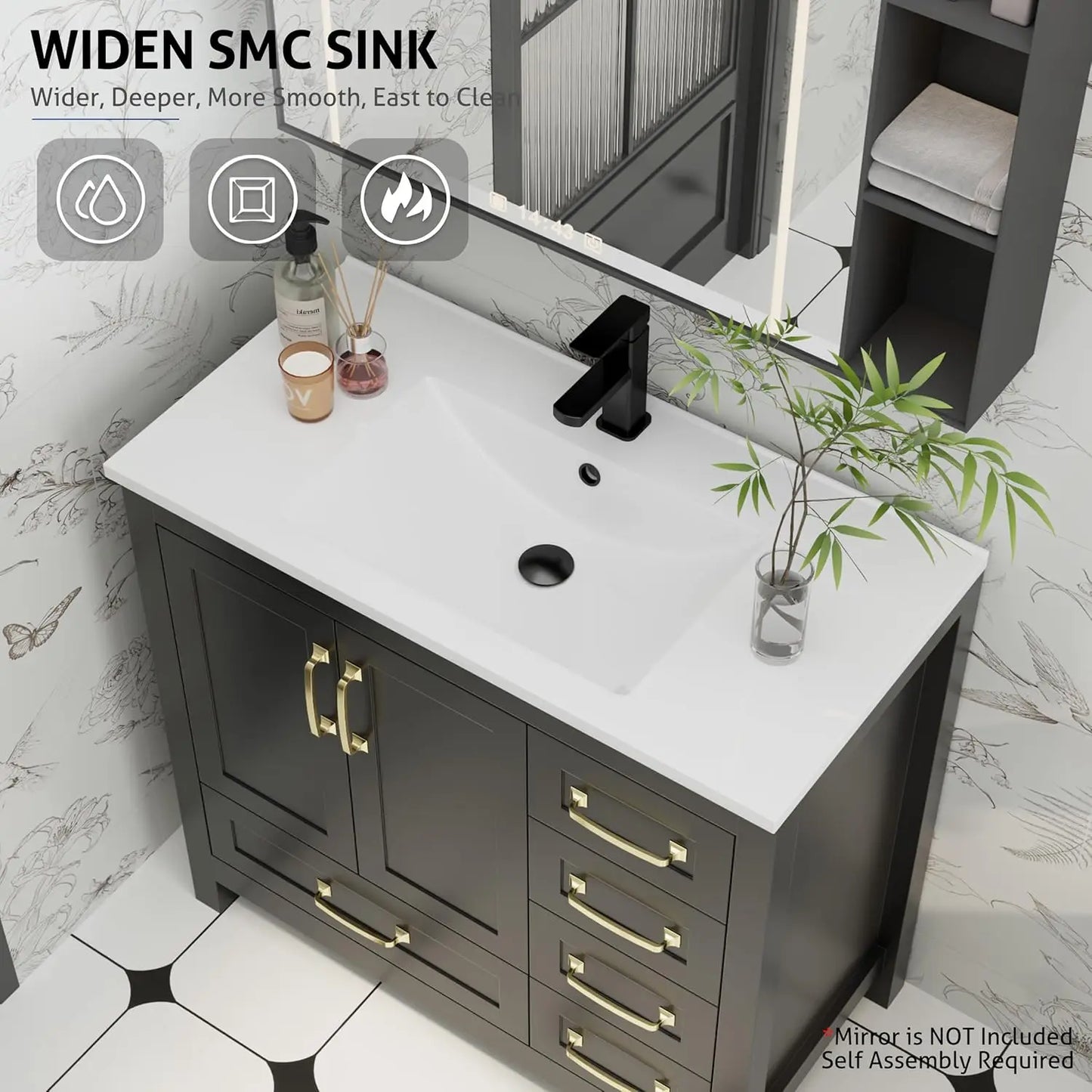 Guangbai Modern Solid Wood Bathroom Vanity With Undermount Sink