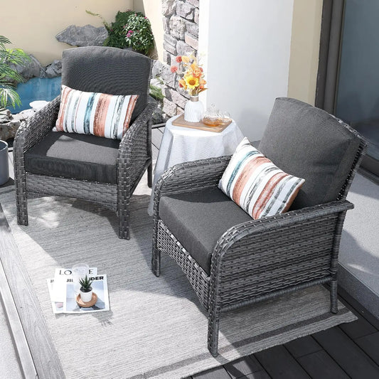 Guangbai Outdoor Wicker Patio Furniture Set With Cushioned Chairs