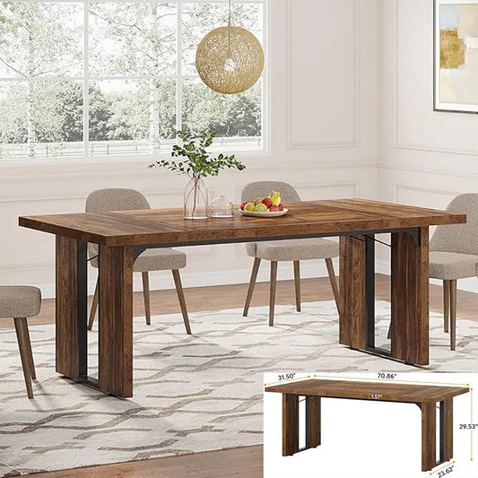 Little Tree Farmhouse Dining Table Rectangular Living Room