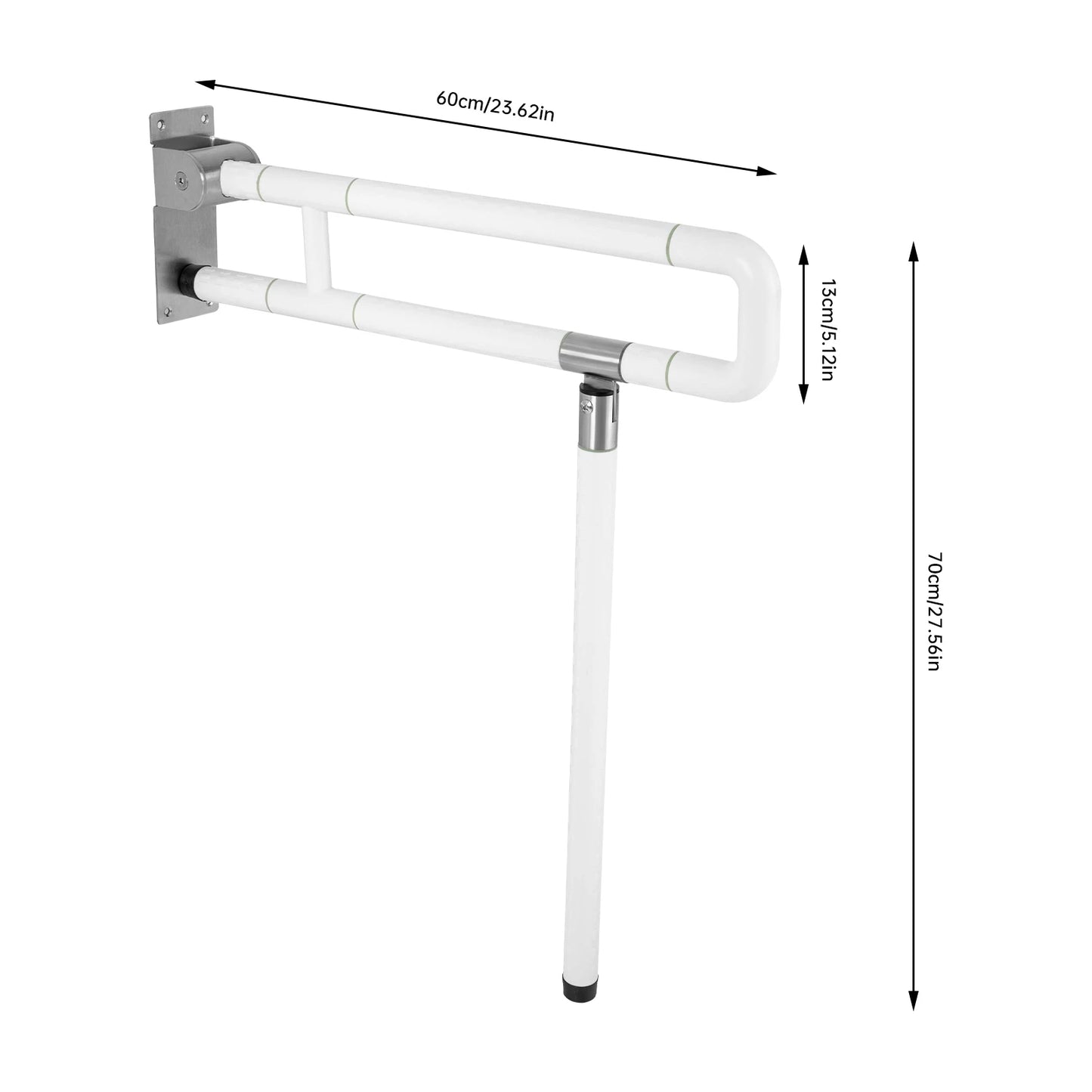 Toilet Grab Bar Handicap Foldable Drop Down Rail Non Slip