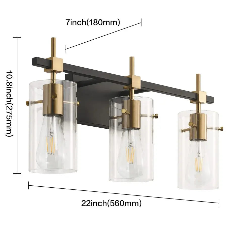 Vintage Vanity Light Fixture Over Mirror Glass Shade Modern Style