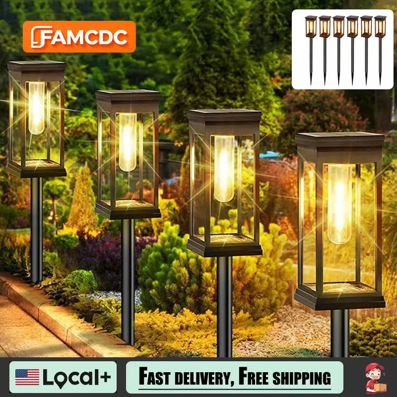 FAMCDC Solar Pathway Lights Waterproof Outdoor LED Landscape Garden