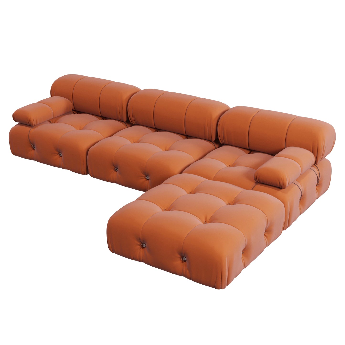 Sdorens L Shaped Velvet Sectional Sofa With Reversible Ottoman