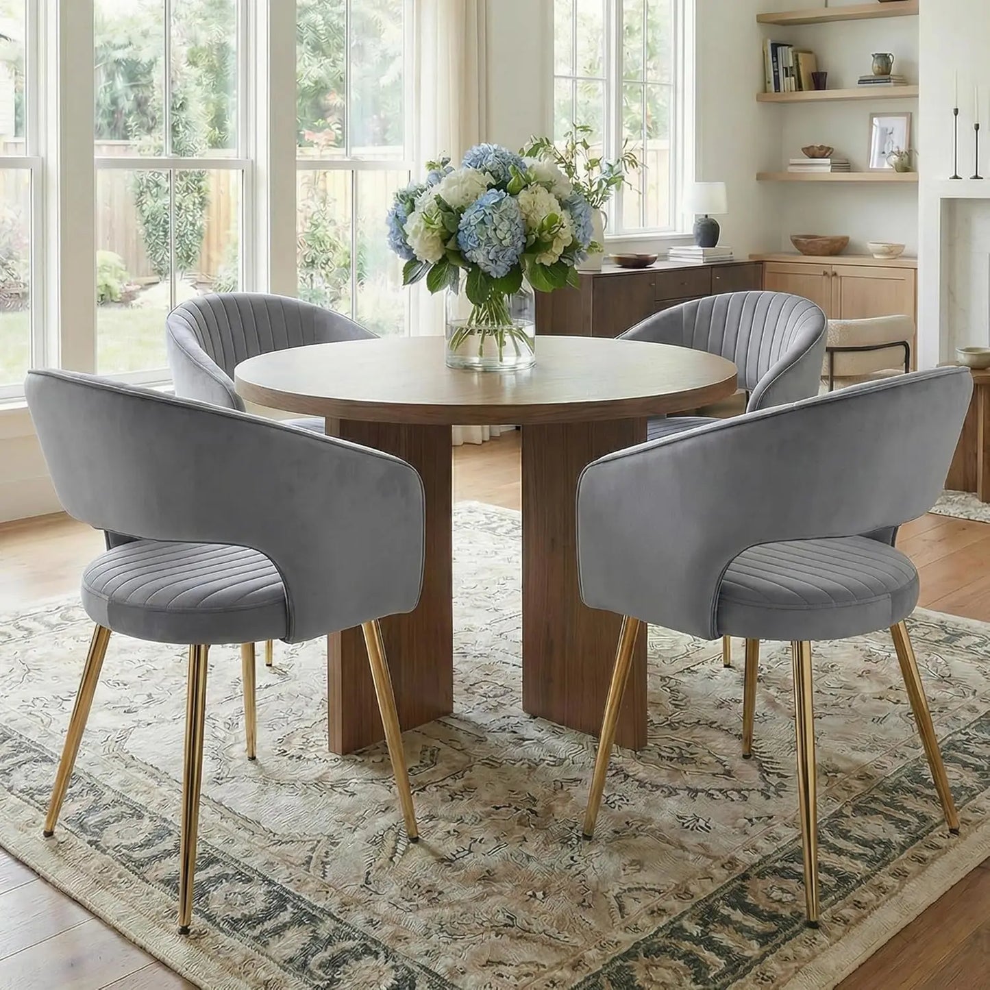 Frame Faux Leather Dining Chairs Set Of 4 With Arms