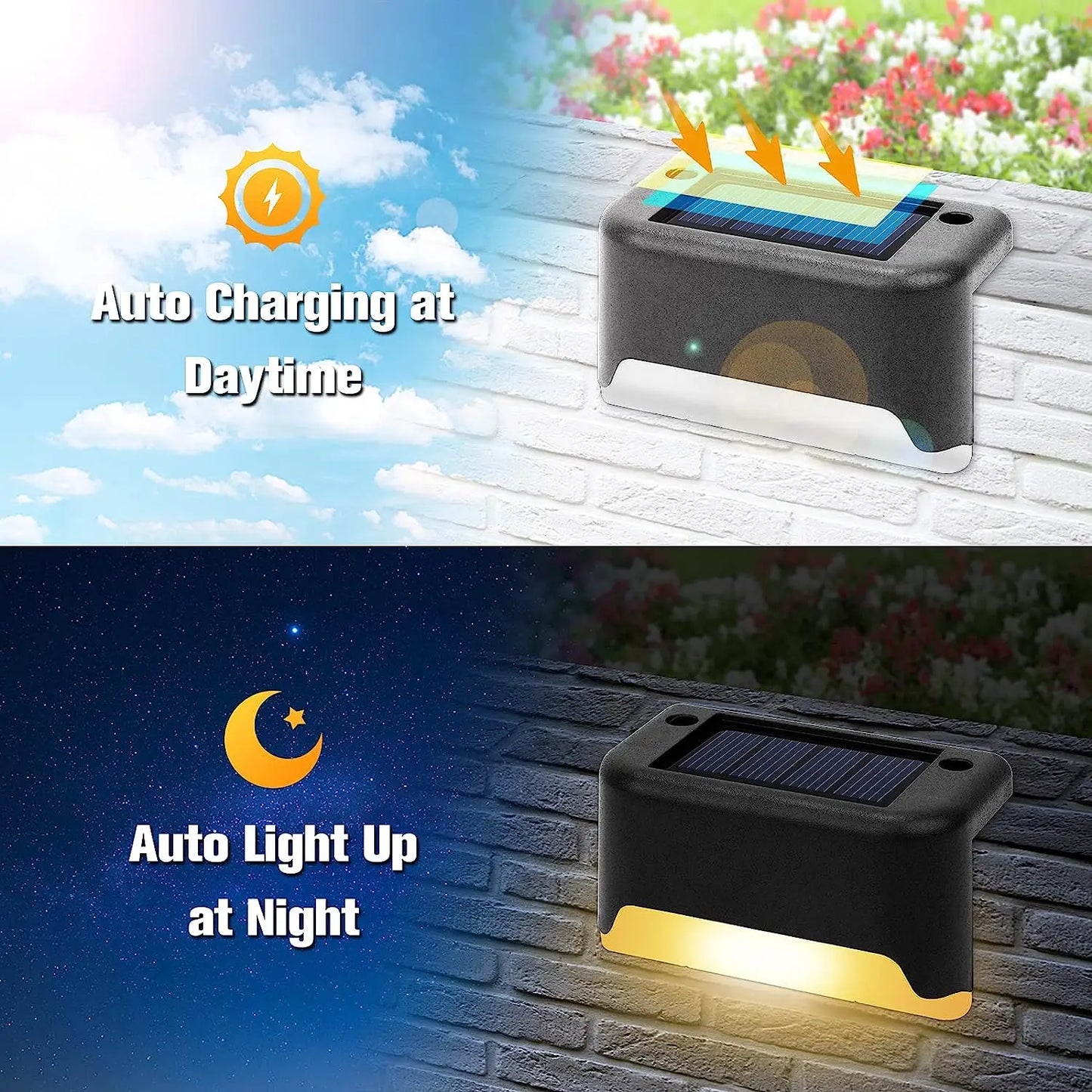 SZRSTH 16Pack Outdoor Solar Deck Lights LED Path Stair Lamps