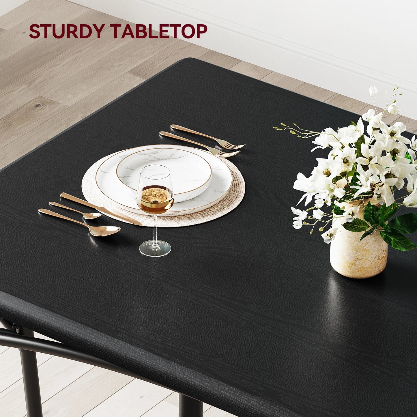 HiMISS Dining Table Set For 4 With Upholstered Chairs