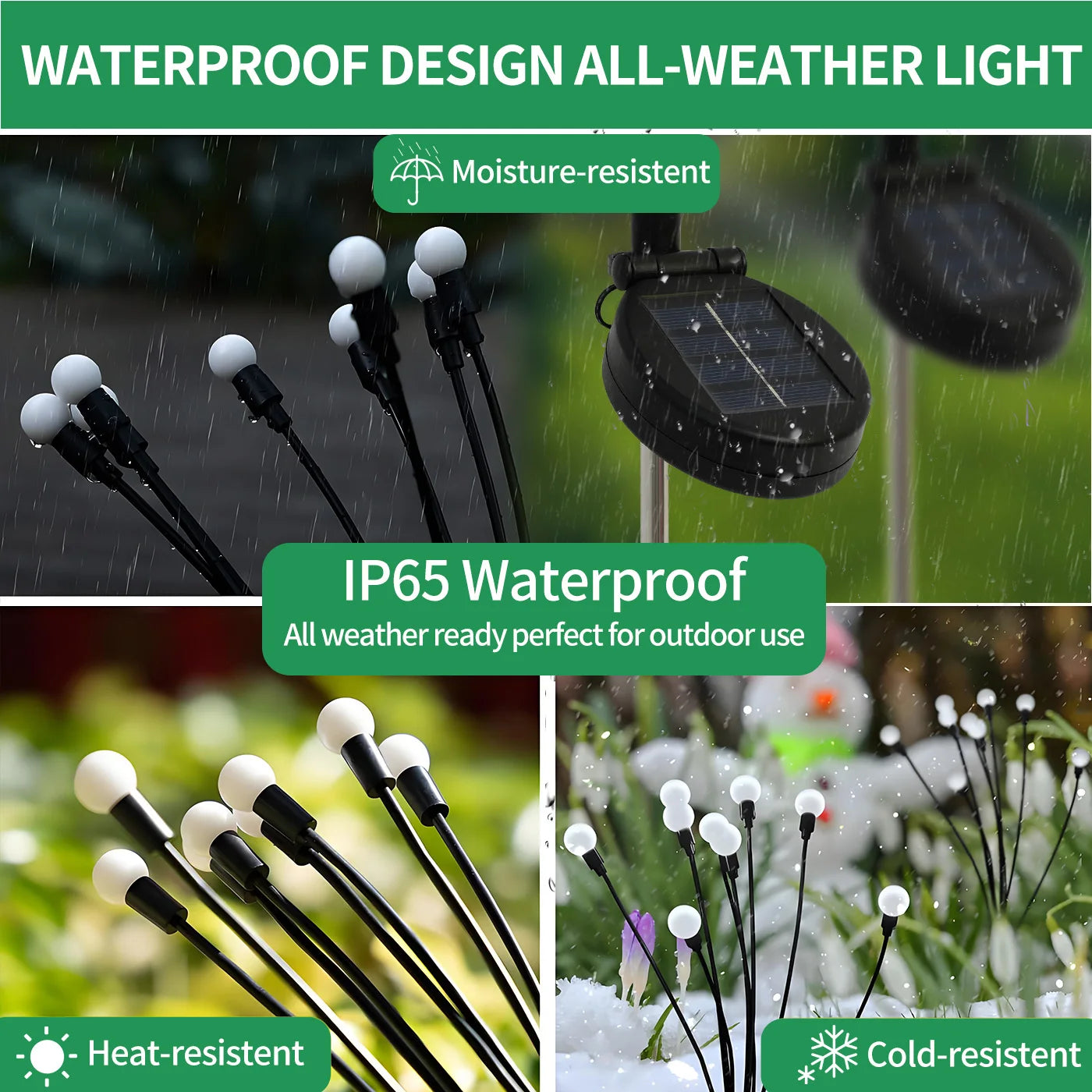 8 Head Solar Firefly Lights Outdoor LED Garden Decor Waterproof