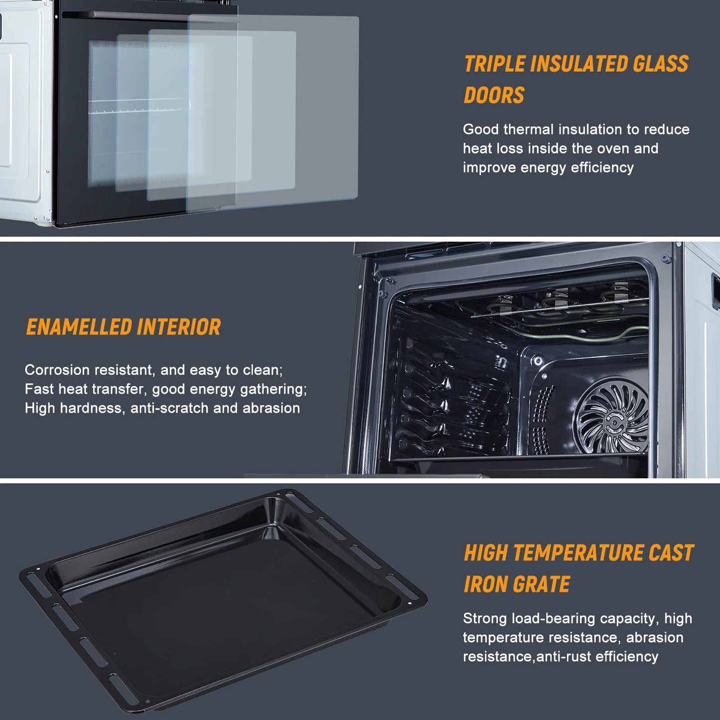 Adoolla Electric Wall Oven With Air Frying 8 Modes 3000W