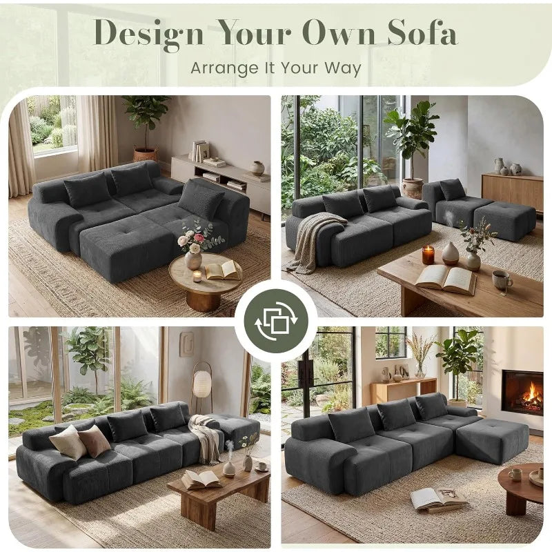 Grusign Modular Sectional Sofa Tufted Cloud Lounge