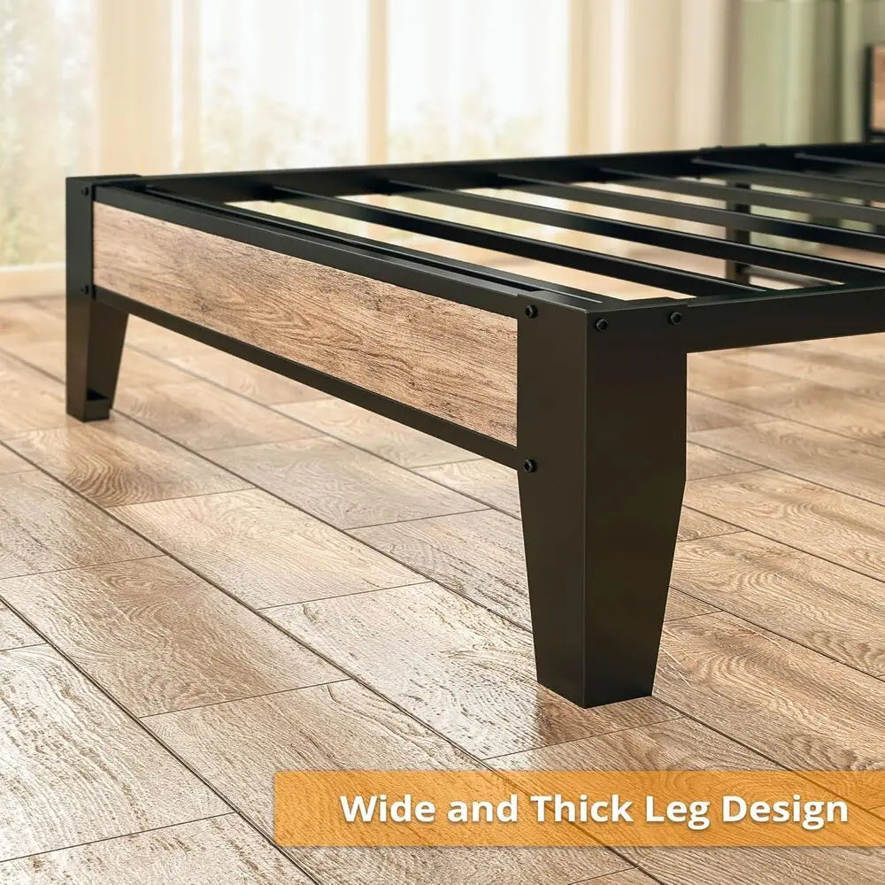 LIKIMIO Bed Frame With Storage Headboard And Charging Station