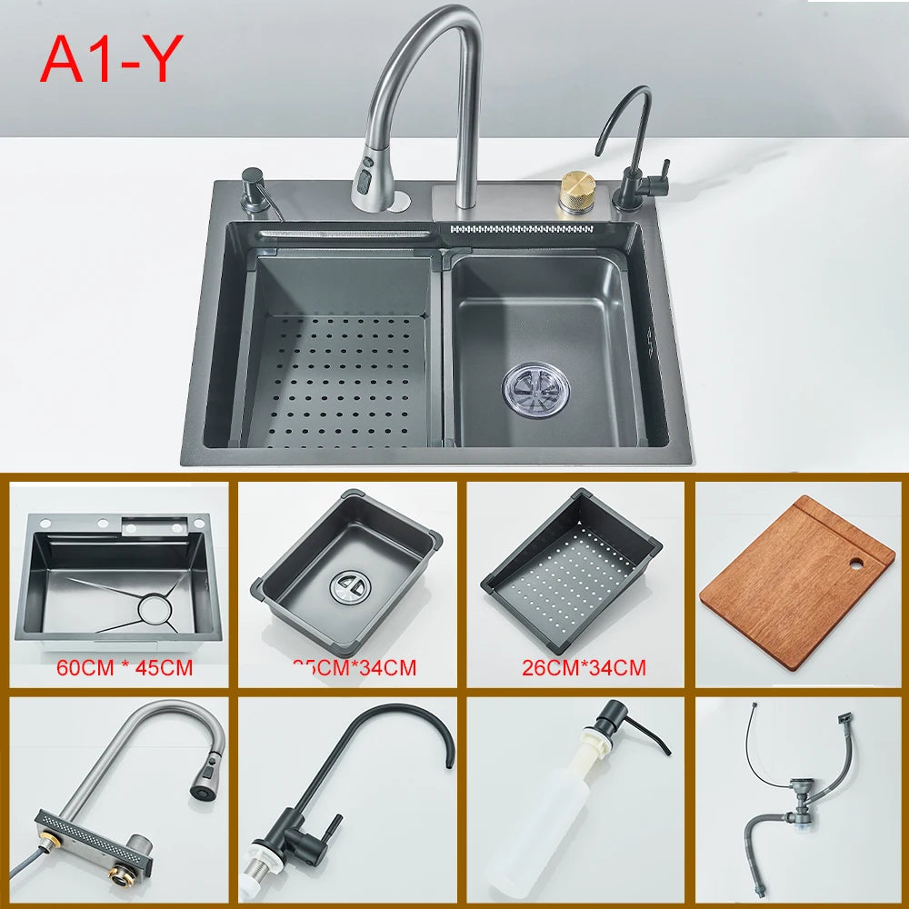 Undermount Stainless Steel Single Bowl Sink Four-Hole With Faucet
