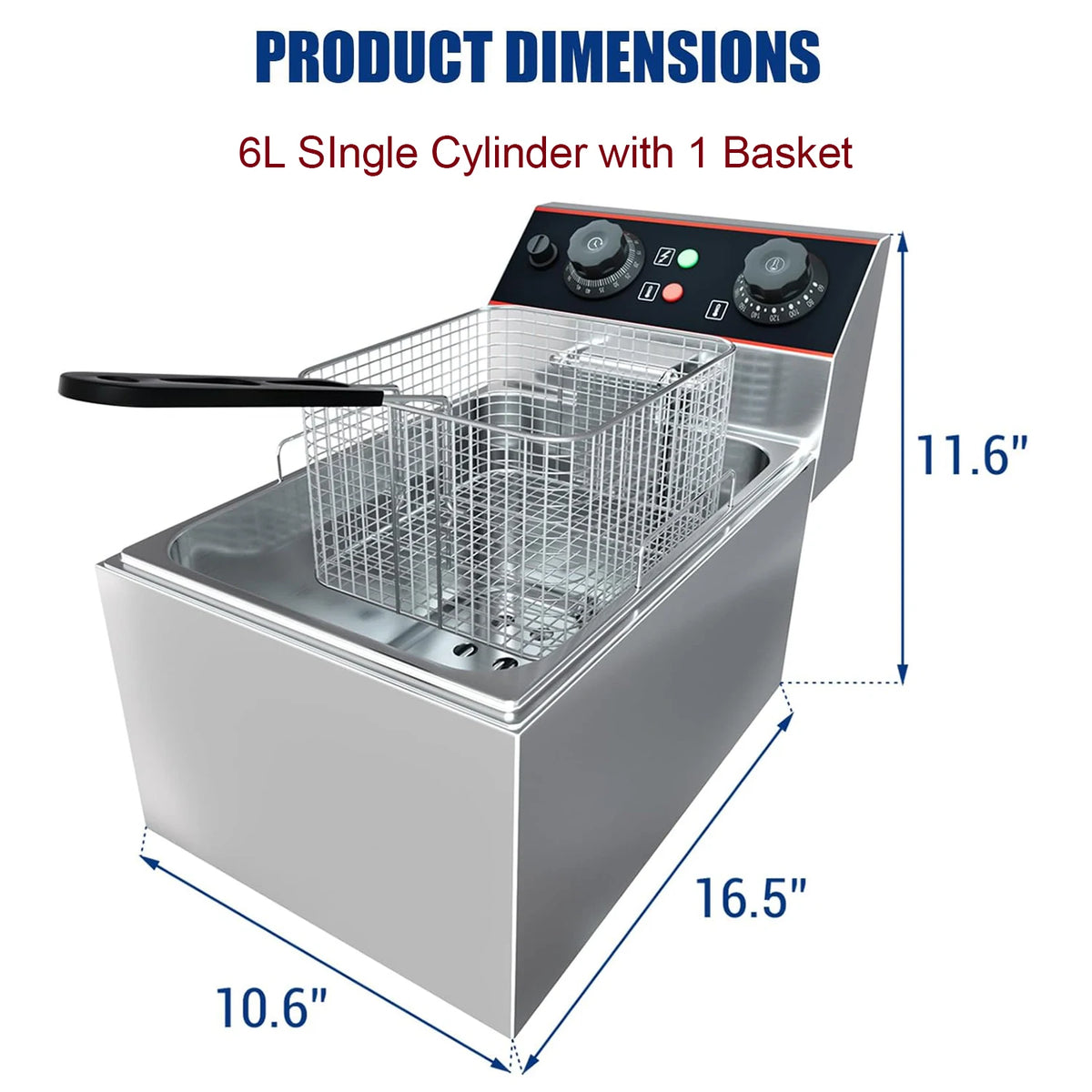 Acekool Commercial Electric Deep Fryer With Dual Baskets