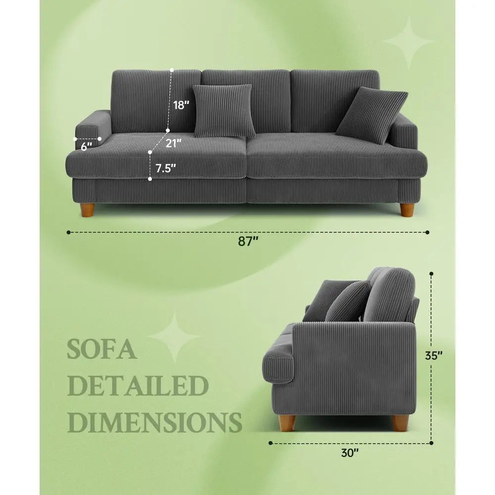 XMSJ Loveseat Sofa With Extra Thick Cushion Living Room Comfort