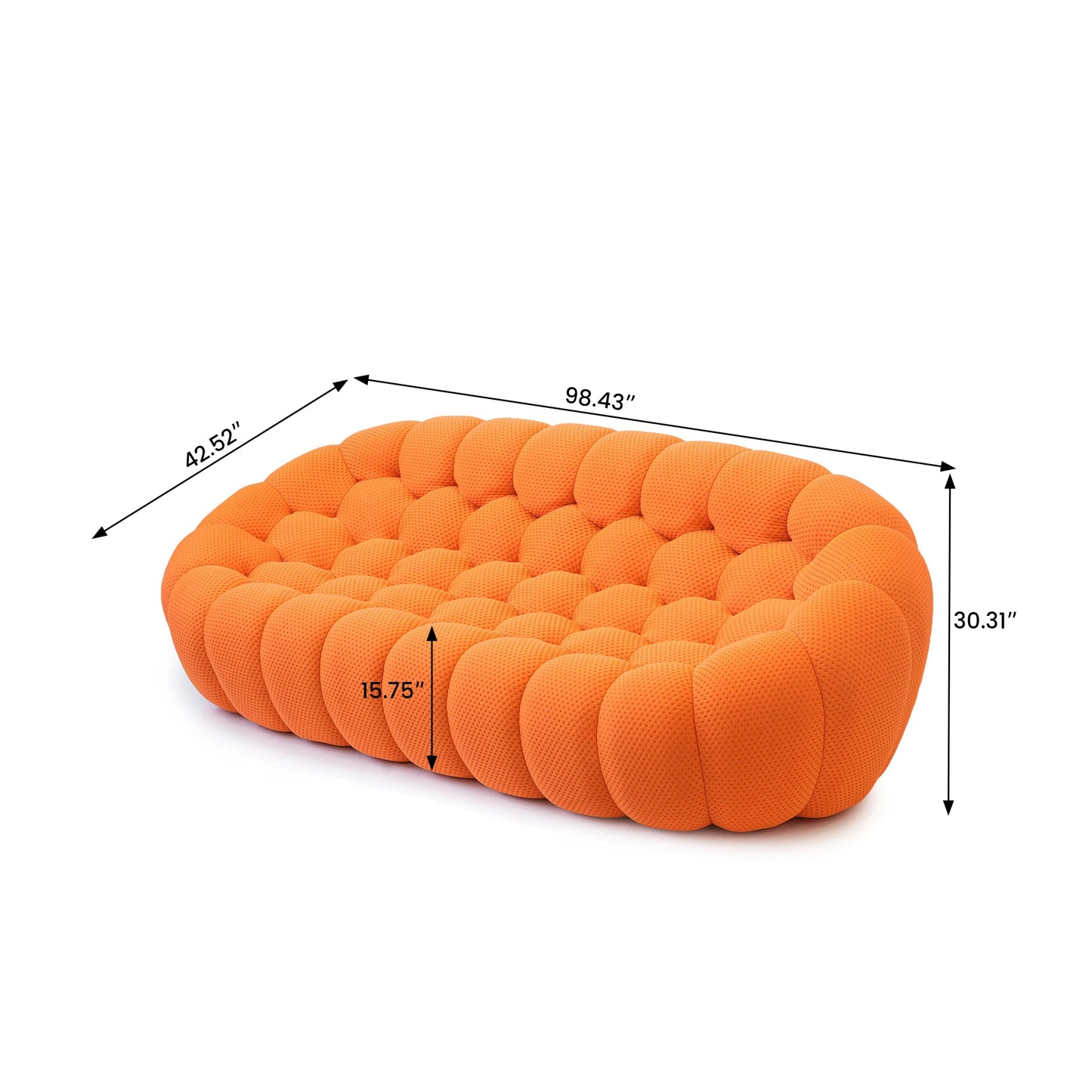 Sdorens Curved Boneless Sofa Modern Living Room Sofa
