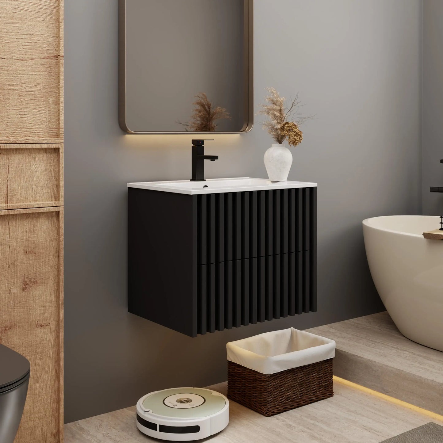 Floating Bathroom Vanity With Undermount Sink Modern Wall Mount Cabinet