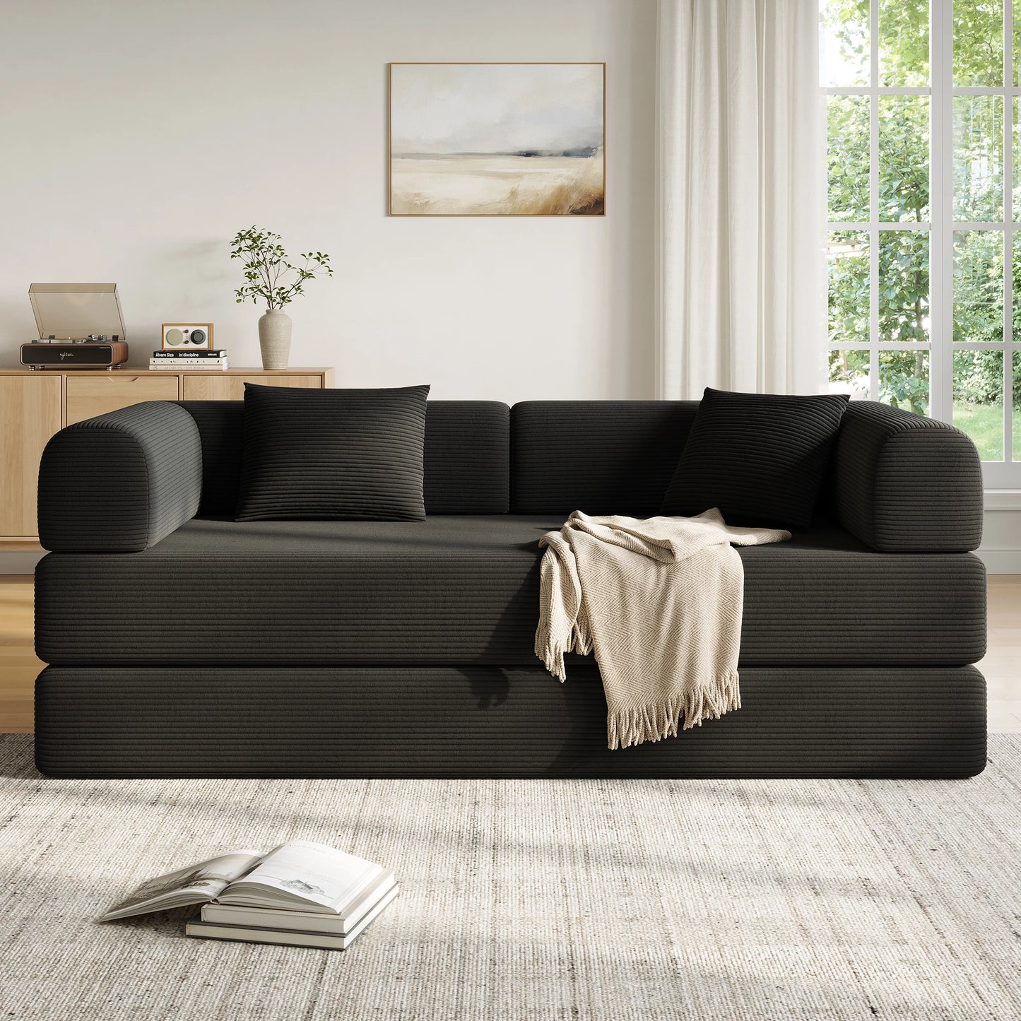 THOLASIS Convertible Floor Sofa Bed 5 in 1 Modular Sofa