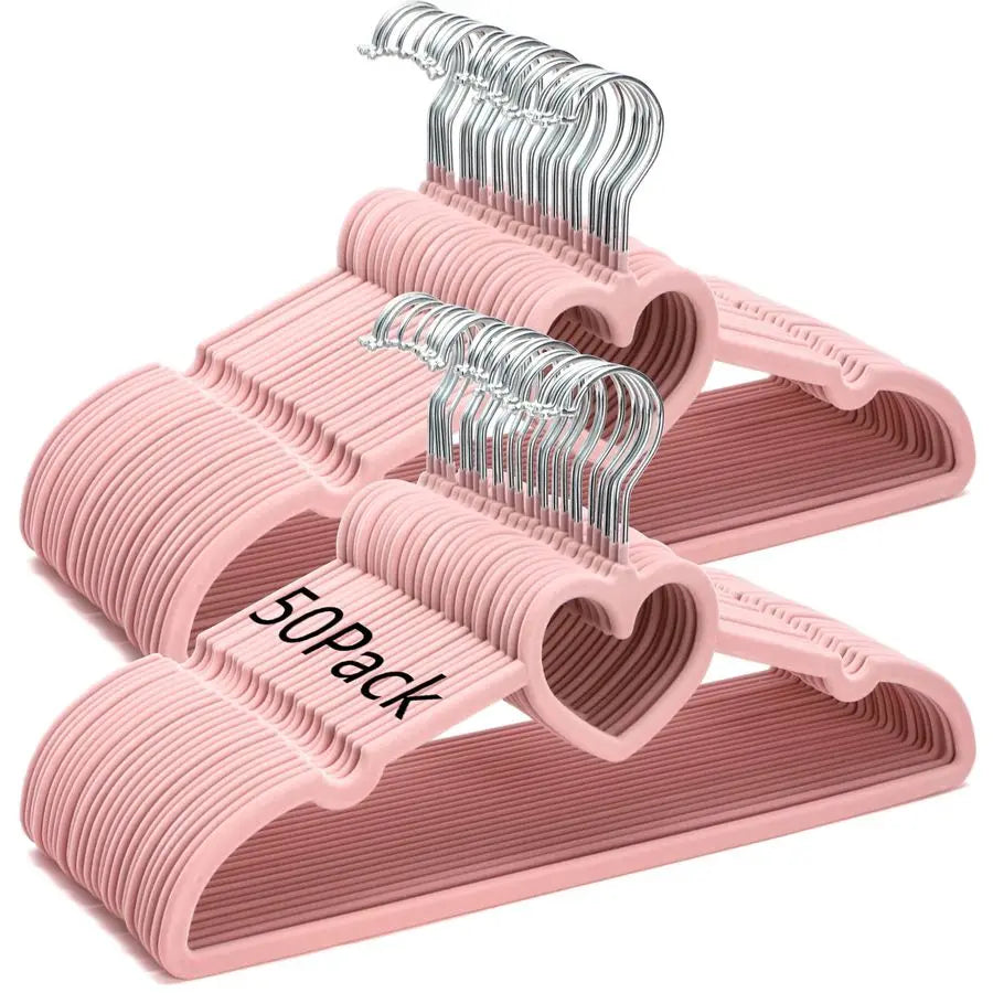 Non Slip Velvet Hangers With 360 Degree Hook 50 Pack