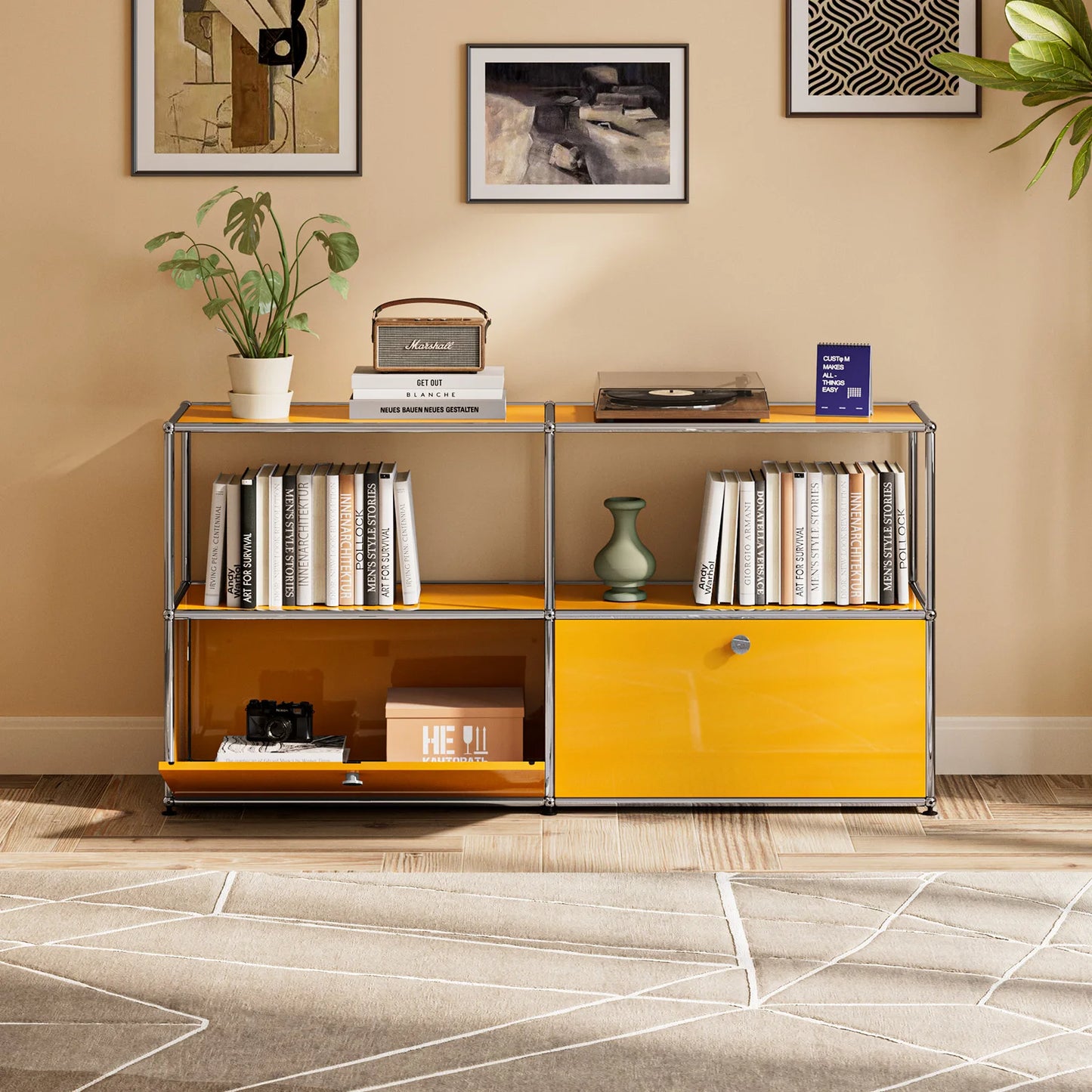 Modern Storage Cabinet Versatile Free-Standing Organizer for Living Room Bedroom and Home Office Bookshelf