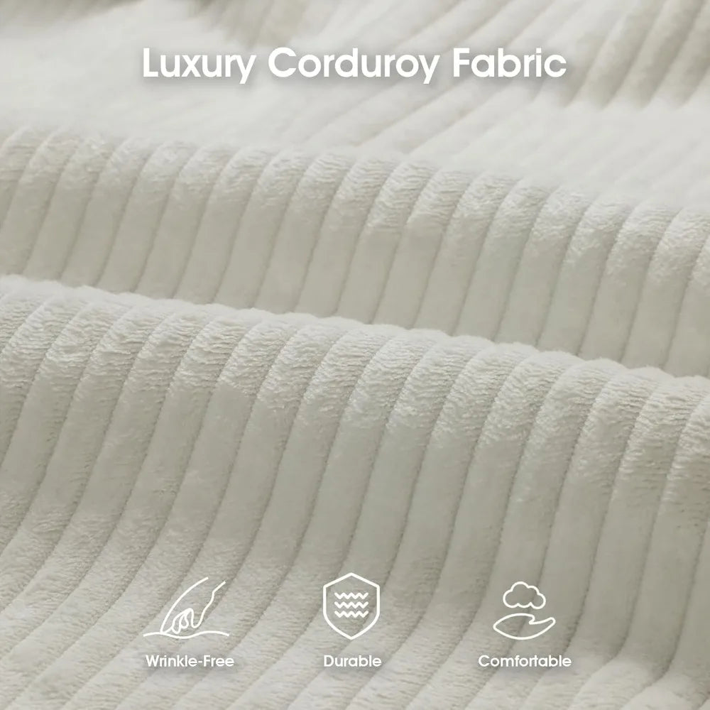 Corduroy Futon Sofa Bed With Adjustable Backrest And Convertible Sleeper