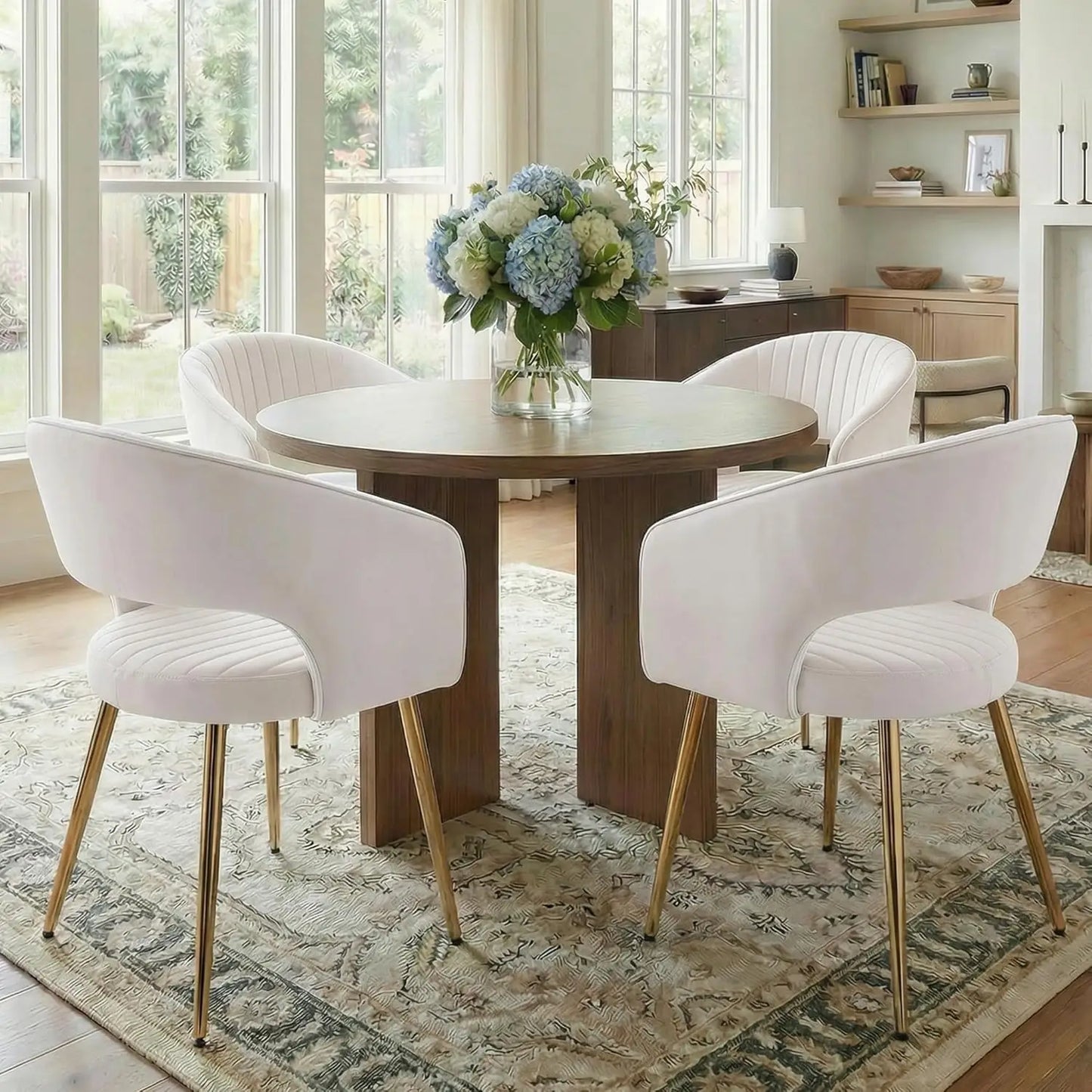 Frame Faux Leather Dining Chairs Set Of 4 With Arms