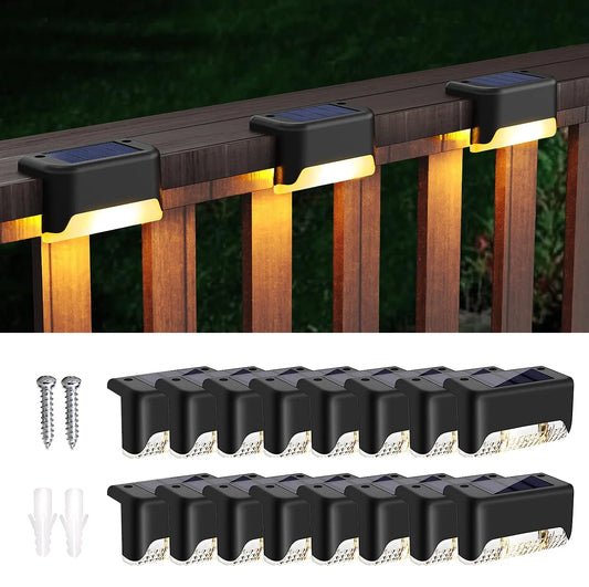SZRSTH 16Pack Outdoor Solar Deck Lights LED Path Stair Lamps